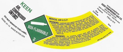 Air Compressed Usp Label (Keen Medical Air Compressed Sl)